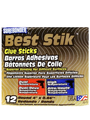 Surebonder Glue Sticks, 4 oz., White, 6/Pack (86440-PK6)