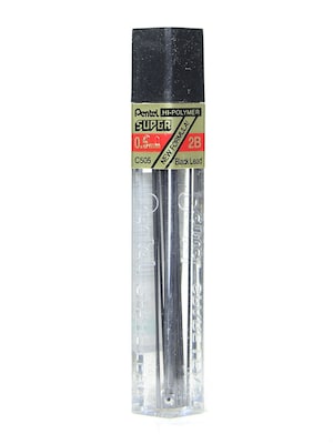 Pentel Super Hi-Polymer Lead Refill, 0.5mm, 12/Leads, 2 Dozen (19924-PK24)