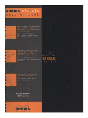Rhodia Professional Notebooks, 8.25" x 11.75", Wide Ruled, 80 Sheets, Black (92627)