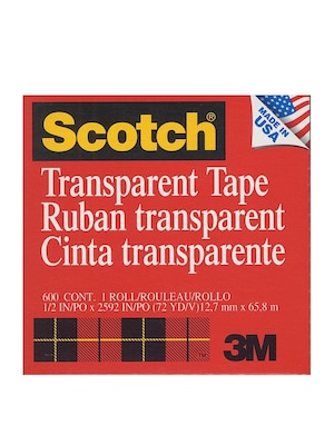 Scotch 600 Refill Transparent Tape, 1/2" x 72 yds., 6/Pack (6PK-6001236)