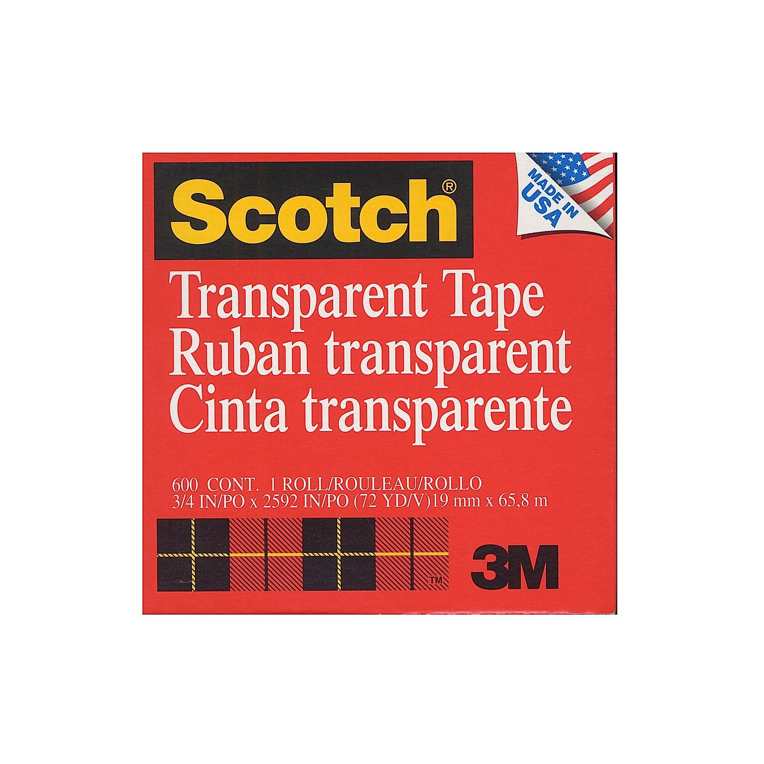 Scotch Transparent Tape Refill, 3/4 x 72 yds., 6 Rolls (6PK-6003472)