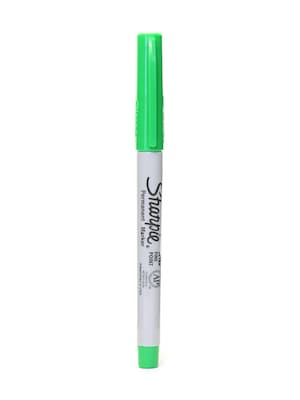 Sharpie Permanent Markers, Ultra Fine Tip, Green, 24/Pack (36321-PK24)