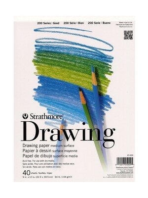 Strathmore 9 x 12 Drawing Sketch Pad, 40 Sheets/Pad, 6/Pack (89053-PK6)