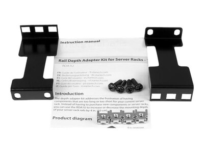 StarTech RDA1U Rail Depth Adapter Kit for Server Racks