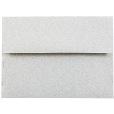 JAM Paper A6 Passport Invitation Envelopes, 4.75 x 6.5, Granite Silver Recycled, 50/Pack (71185I)