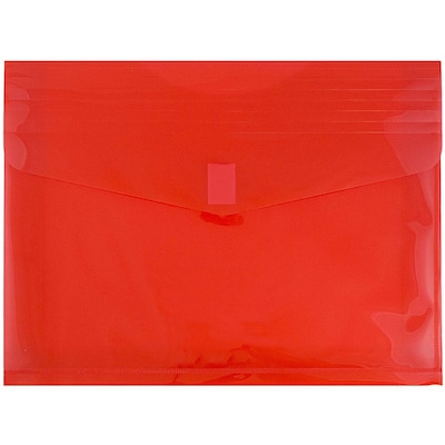 JAM Paper® Plastic Envelopes with Hook & Loop Closure, 2 Expansion, Letter Booklet, 9.75 x 13, Re