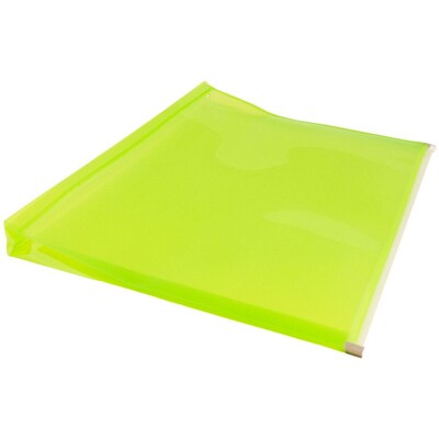 JAM Paper® Plastic Envelopes with Zip Closure, Letter Booklet, 9.5 x 12.5, Lime Green Poly, 12/pack