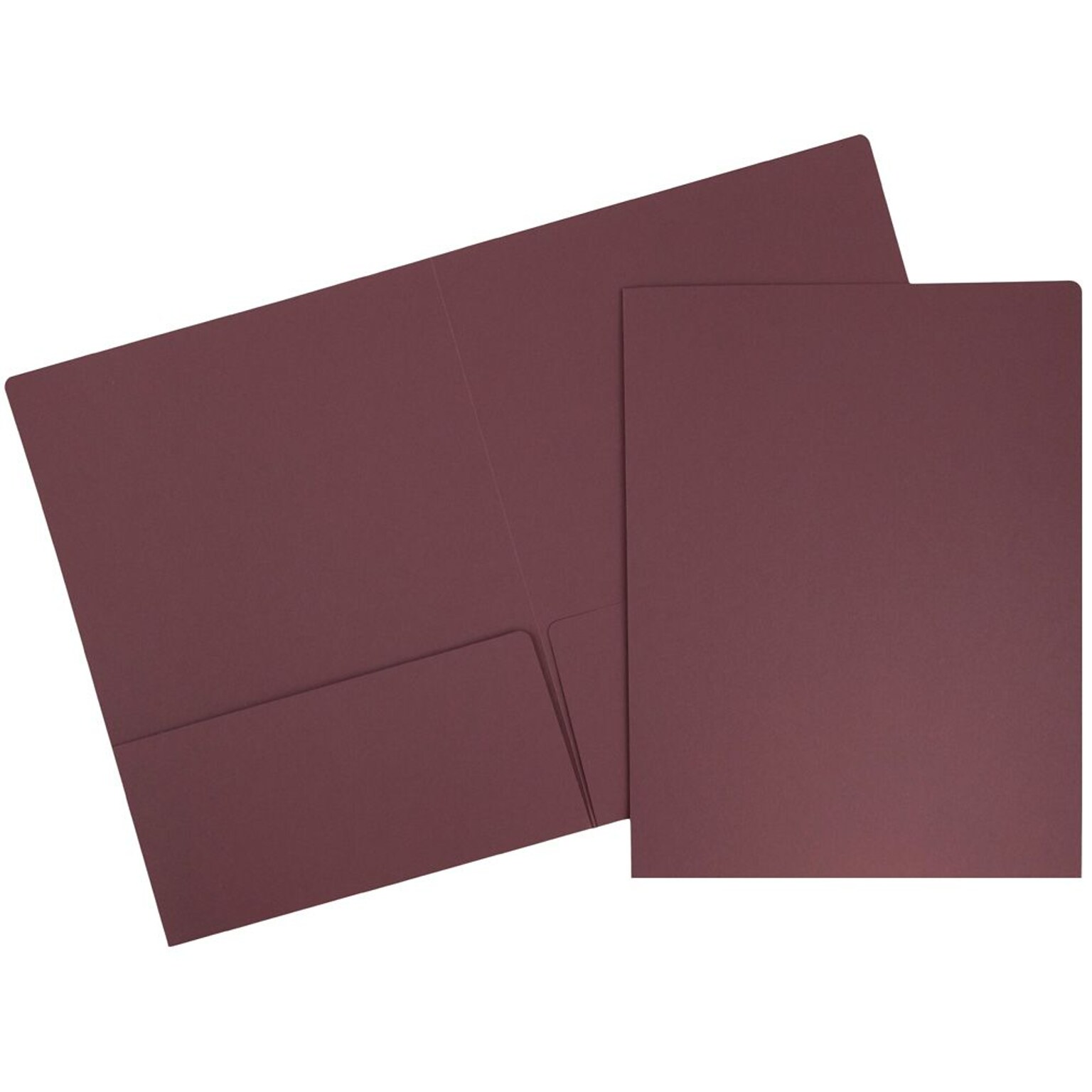 JAM Paper® Premium Matte Colored Cardstock Two-Pocket Presentation Folders, Burgundy, 6/Pack (166628527B)