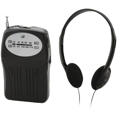 GPX R116B Portable AM/FM Radio, Black (GPXR116B)