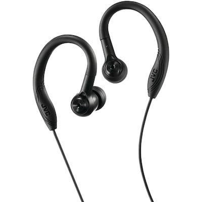 JVC HA EC10B Sweat Proof Stereo Headphones, Black (HA-EC10B) | Quill.com