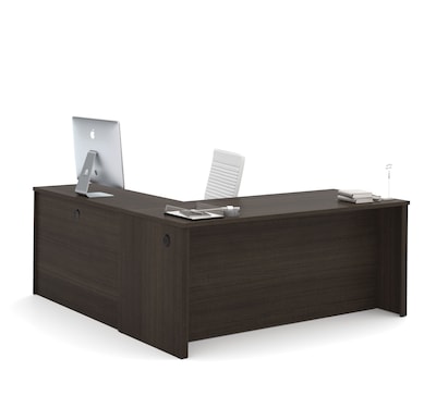 Bestar® Embassy 71"W L-shaped Desk in Dark Chocolate (60892-79)