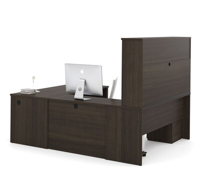 Bestar® Embassy 71" U-shaped Desk, Dark Chocolate (60897-79)