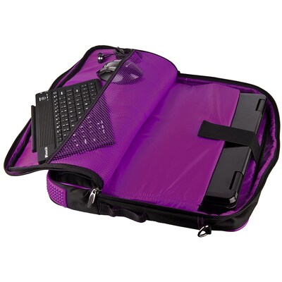 Vangoddy Pindar Laptop Sleeve Messenger Shoulder Bag Fits up to 13" Laptops - Medium (Black and Purple)