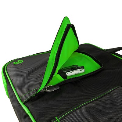 Vangoddy Pindar Laptop Sleeve Messenger Shoulder Bag Fits up to 15" Laptops - Large (Black and Green)