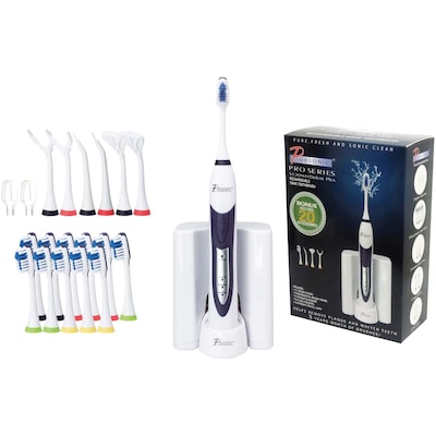 Pursonic® S520 Rechargeable Sonic Toothbrush with 12 Brush Heads, White (S520WH)