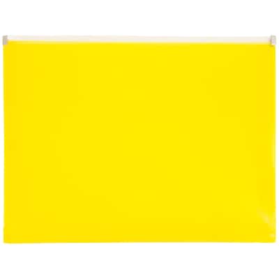 JAM Paper® Plastic Envelopes with Zip Closure, Letter Booklet, 9.5 x 12.5, Yellow Poly, 12/pack (218