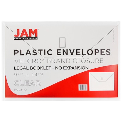 Clear 2 Pocket Booklet Velcro Plastic Envelope