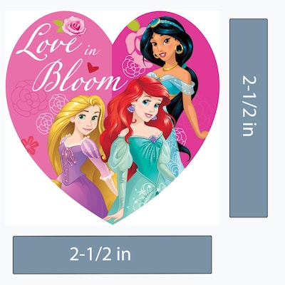 SmileMakers® Disney Princess Shaped Valentines Day Stickers; 2-1/2”H x 2-1/2”W, 100/Box