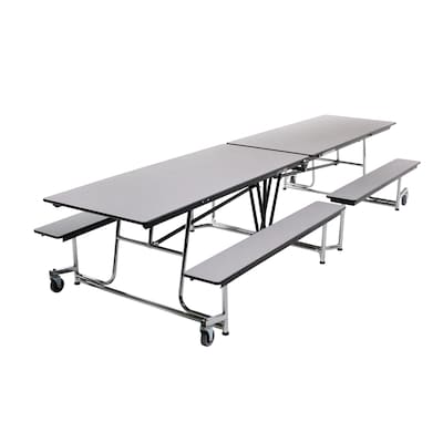 AmTab Mobile Bench Table, 30W x 101L, Gray (MBT10-GRNEB)