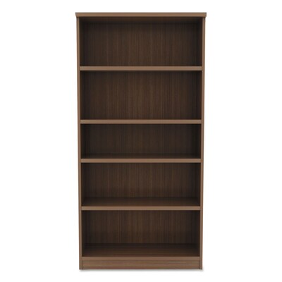 Alera® Valencia Series Bookcase, 6-Shelf, 31.75" W, Modern Walnut (ALEVA638232WA)