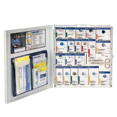 SmartCompliance Food Service Metal First Aid Cabinet with Medication, ANSI Class A, 50 People, 289 P