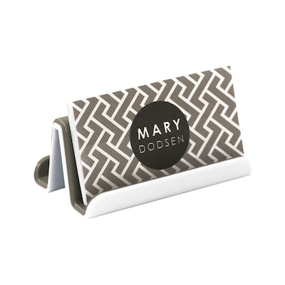 Fusion Business Card Holder, White and Gray (37523)