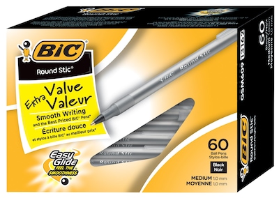 BIC Round Stic Xtra-Life Medium Ballpoint Pens | Quill.com