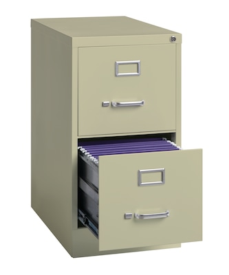 2-Drawer Vertical File Cabinet, Letter-Size, Putty, 22" Deep (17889)