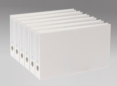 Bindertek Premium 1 1/2" 3-Ring Non-View Binders, D-Ring, White, 6/Pack (3LDGPACK-WH)