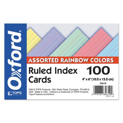 Staples 4 x 6 Index Cards, Blank, White, 500/Pack (TR51011