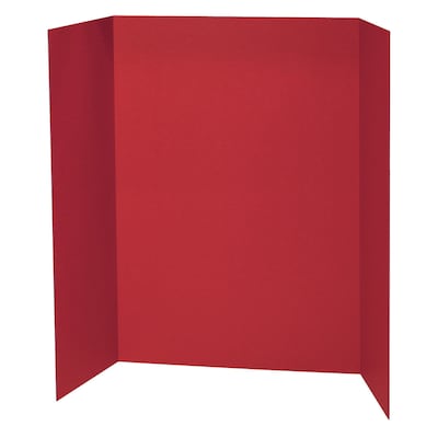 Pacon Tri-Fold Header, 36" x 48", Corrugated, Red, 8/Pack (PAC3770)