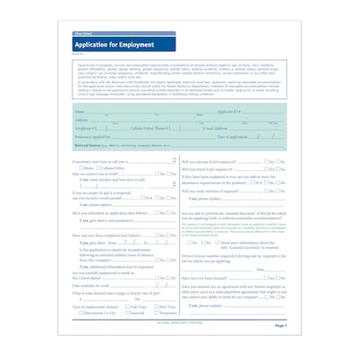 ComplyRight™ Nebraska Job Application, Pack of 50 (A2179NE)