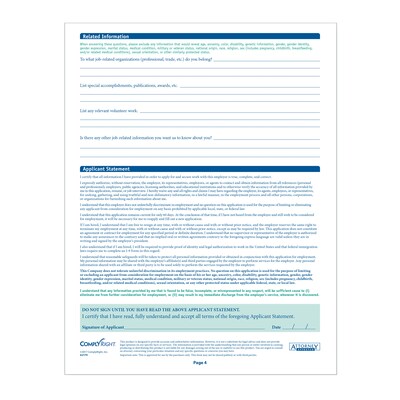 ComplyRight™ Illinois Job Application, Pack of 50 (A2179IL)
