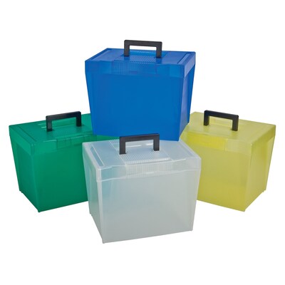 Tops Products Pendaflex Frosted Plastic File Box Color Varies Letter Size Ess20881 Quill Com