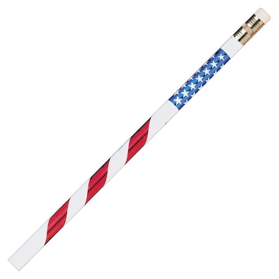 J.R. Moon Stars and Stripes Wooden Pencils, No. 2 Medium Lead, 12/Pack  (JRM7856B) | Quill.com