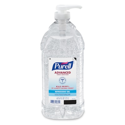 PURELL® Advanced Hand Sanitizer Refreshing Gel for Workplaces, Clean Scent, 2 Liter Pump Bottle (9625-04)