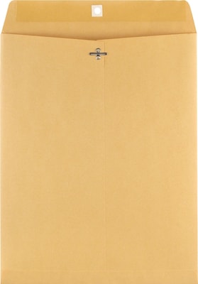 Clasp Kraft Envelopes, 11-1/2" x 14-1/2", Brown, 100/Box (535039/17082)