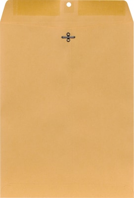 Staples Clasp Closure Kraft Envelopes, 10" x 13", Brown, 12/Pack