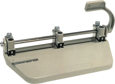 AbilityOne Skilcraft Adjustable Medium-Duty 3-Hole Punch, 25 Sheets/20 lb., Gray (NSN1632563)