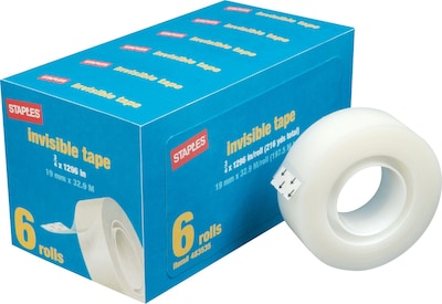 Staples® Invisible Tape Refill Rolls; 3/4 x 36yds - 6/Pack