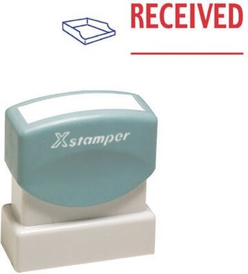 Xstamper 2-Color Title Stamps, "RECEIVED" Blue/Red Ink (036033)