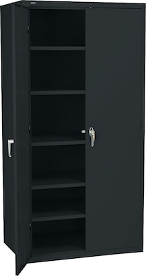 HON Brigade Storage Cabinet, 5 Adjustable Shelves, 24-1/8D x 72H, Black Finish NEXT2018 NEXT2Day