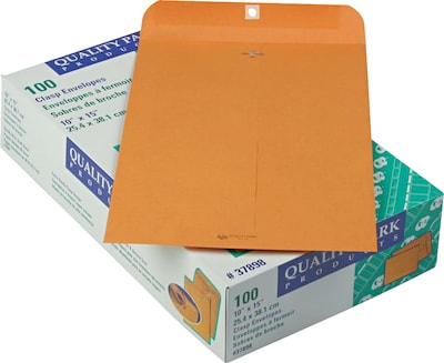 Quality Park Clasp Catalog Envelope, 10" x 15", Kraft, 100/Box (37898) |  Quill.com