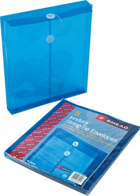 Smead Ultracolor Top-Load Envelopes, Letter, 1" Expansion, Blue, 5/Pack (89542)