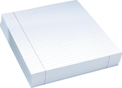 Pacon Composition Paper, 3/8 Ruling with Red Margin, 8 1/2 x 11, 500 Sheets/Pk