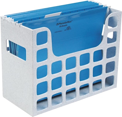 Oxford Decoflex Hanging File Folder Box, Plastic, Granite, 9 1/2"H x 12  3/16"W x 6"D (ESS23054) | Quill.com