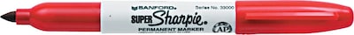 Sharpie Super Permanent Marker, Fine Tip, Red (33002) | Quill.com