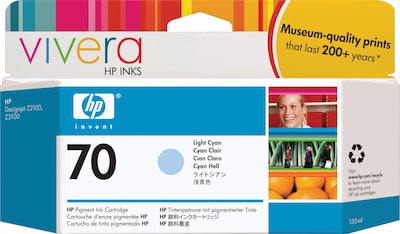 HP 70 Light Cyan Standard Yield Ink Cartridge (C9390A)