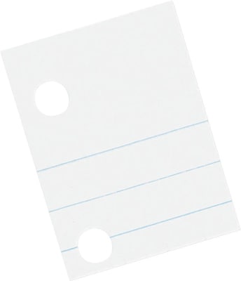 Pacon 5-Hole Punched Essay and Composition Paper 10-1/2 x 8, 3/8 Ruled with Red Margin, White, 50
