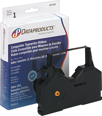 Data Products® R7300 Correctable Ribbon for use with Swintec® 1146/1186 and Other Typewriters, Black